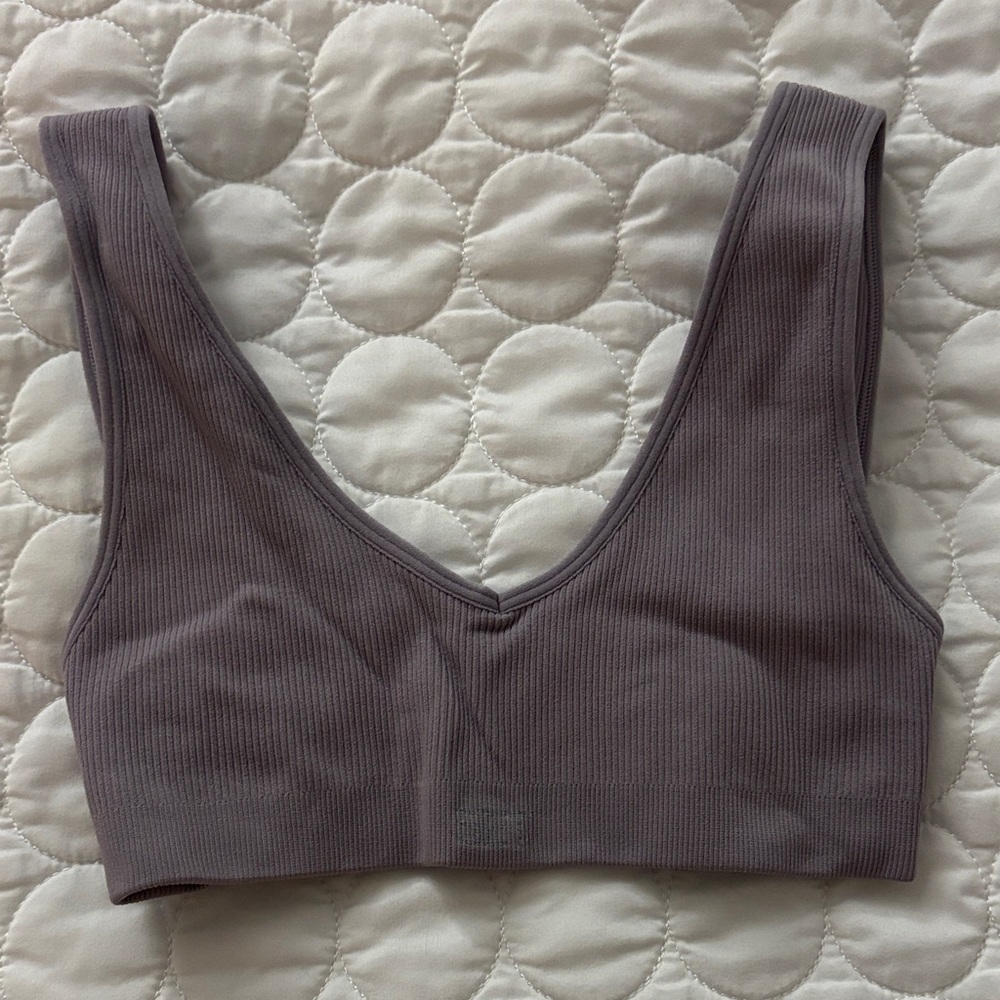 Women's Ribbed Bralette - Gray